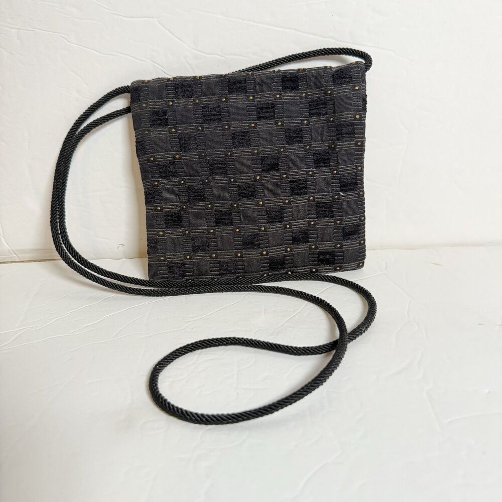 Maruca Boulder Colorado Small Crossbody Purse Black Geometric Fabric Zip Bag